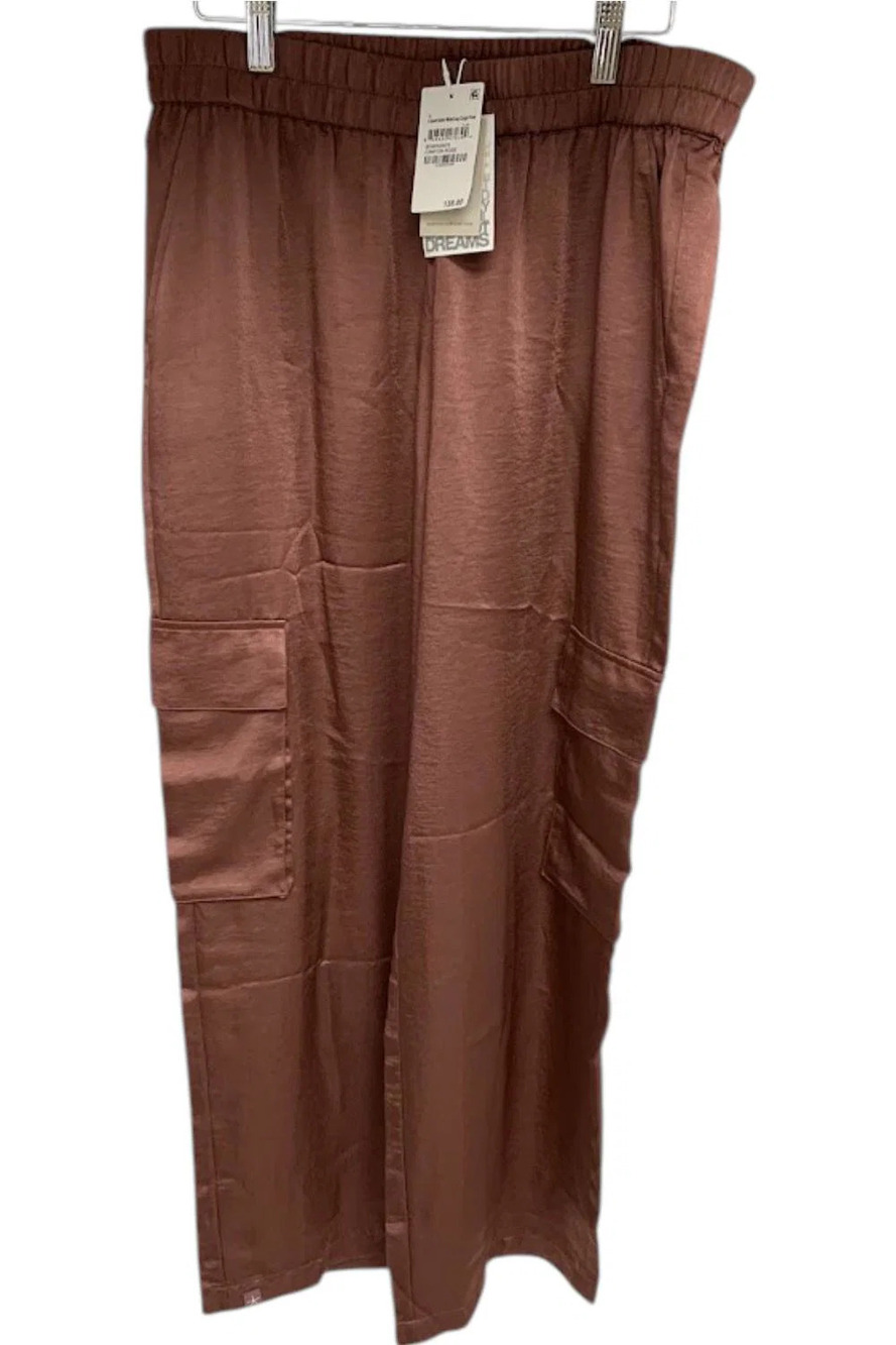 Barefoot Dreams Women's Liquid Satin Wide Leg Cargo Pant Canyon Rose - Regular
